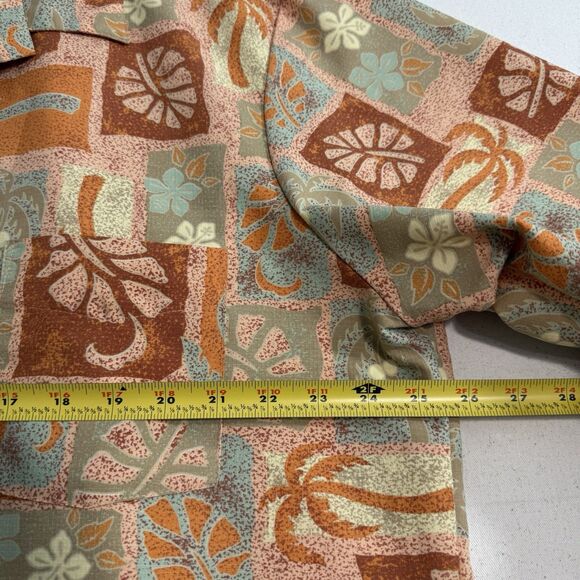 Cintas Uniform Palms Leaves Pastel Hawaiian Shirt size XL 54 x 31 Mens Polyester - Picture 4 of 6